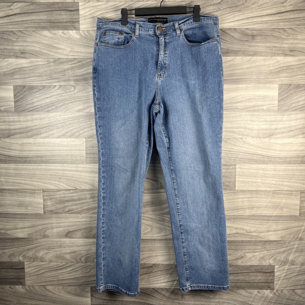 Venezia Womens Mom Jeans Light Wash Blue Plus Sz 18 Relaxed High Rise Straight - Picture 2 of 10